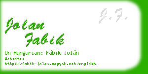 jolan fabik business card